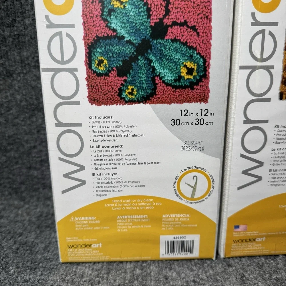 Wonder Art Caron Butterfly & Golden Penny Latch Hook Kit‎ NEW SEALED
